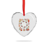 Retro Vintage Xmas Heart Crystal Glass Ornament Tis The Season Santa Hat Xmas Wrealth - Wonder Print Shop