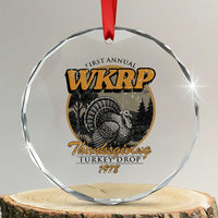 Retro WKRP Thanksgiving Turkey Drop 1978 Crystal Glass Ornament Distressed Vintage Holiday - Wonder Print Shop