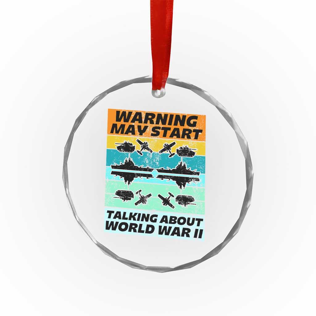 Retro World War 2 Memorabilia Crystal Glass Ornament May Start Talking About WWII WW2 Gear - Wonder Print Shop