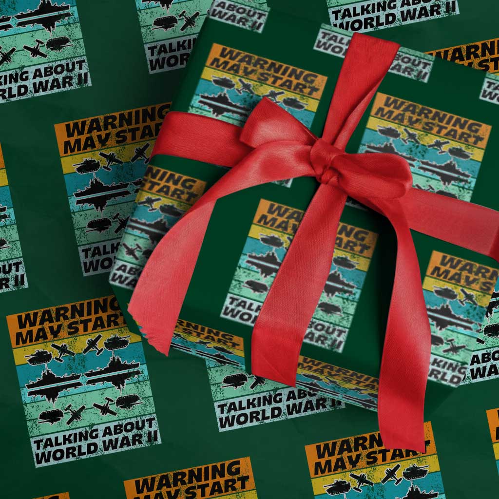 Retro World War 2 Memorabilia Wrapping Paper Roll May Start Talking About WWII WW2 Gear - Wonder Print Shop