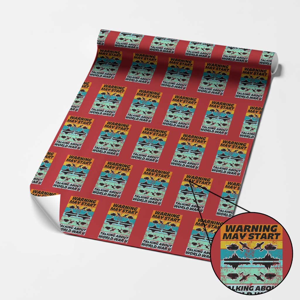 Retro World War 2 Memorabilia Wrapping Paper Roll May Start Talking About WWII WW2 Gear - Wonder Print Shop