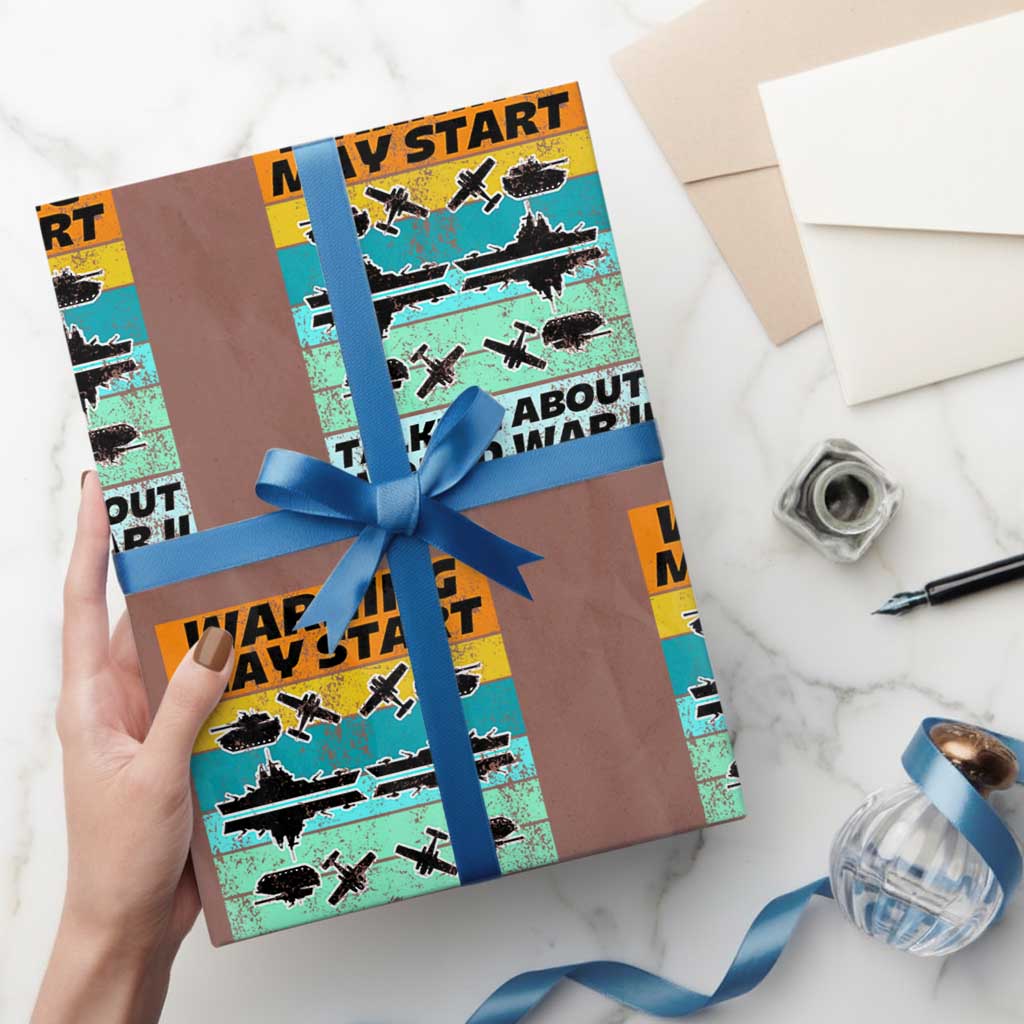 Retro World War 2 Memorabilia Wrapping Paper Roll May Start Talking About WWII WW2 Gear - Wonder Print Shop
