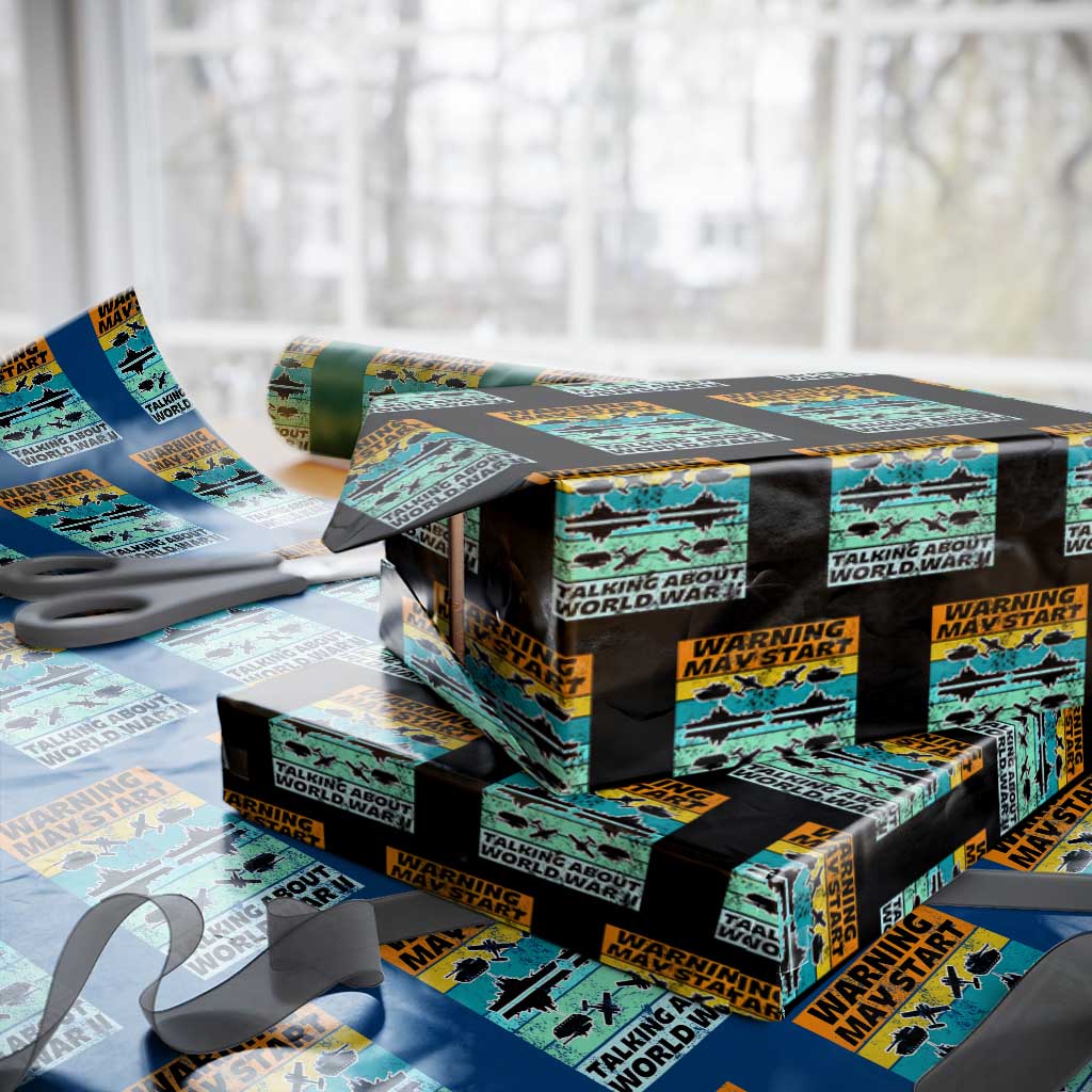 Retro World War 2 Memorabilia Wrapping Paper Roll May Start Talking About WWII WW2 Gear - Wonder Print Shop