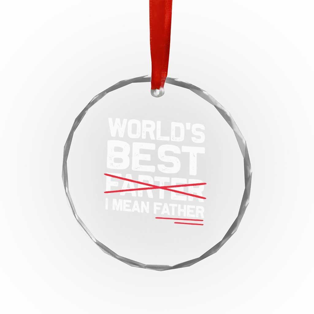 Retro World's Best Farter I Mean Father Crystal Glass Ornament Funny Best Dad - Wonder Print Shop