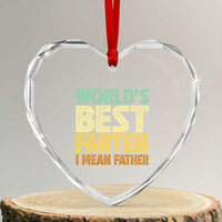 Retro World's Best Farter I Mean Father Heart Crystal Glass Ornament Gag Gift Birthday Husband Dad Fathers Day