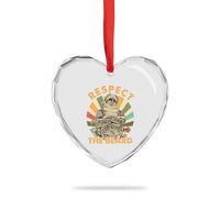 Retro Xmas Heart Crystal Glass Ornament Respect The Beard Cool Santa Vintage - Wonder Print Shop