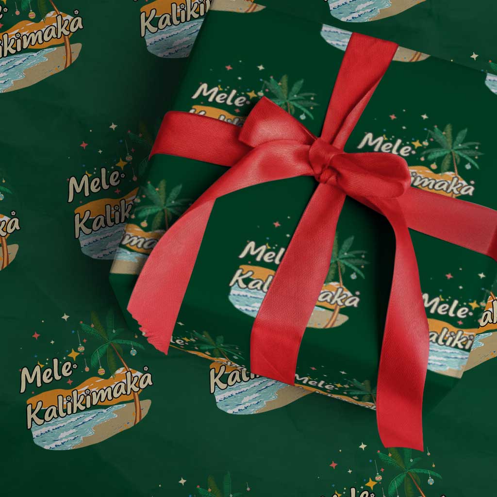 Retro Xmas In July Summer Beach Hawaii Wrapping Paper Roll Mele Kalikimaka - Wonder Print Shop