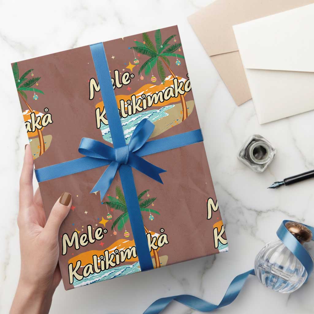 Retro Xmas In July Summer Beach Hawaii Wrapping Paper Roll Mele Kalikimaka - Wonder Print Shop