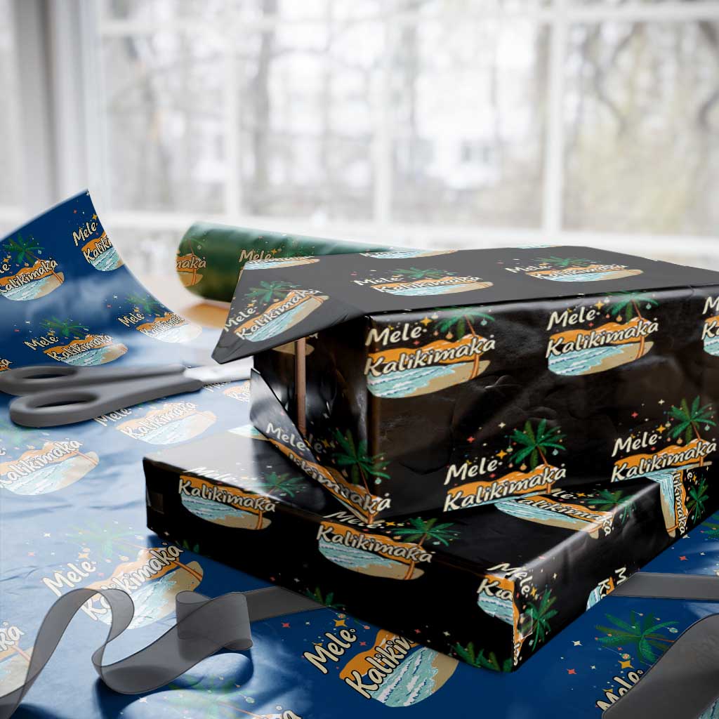 Retro Xmas In July Summer Beach Hawaii Wrapping Paper Roll Mele Kalikimaka - Wonder Print Shop