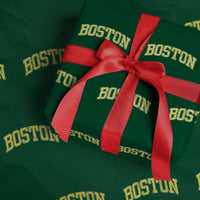 Retro Yellow Boston Massachusetts MA Vintage Throwback Running Wrapping Paper Roll