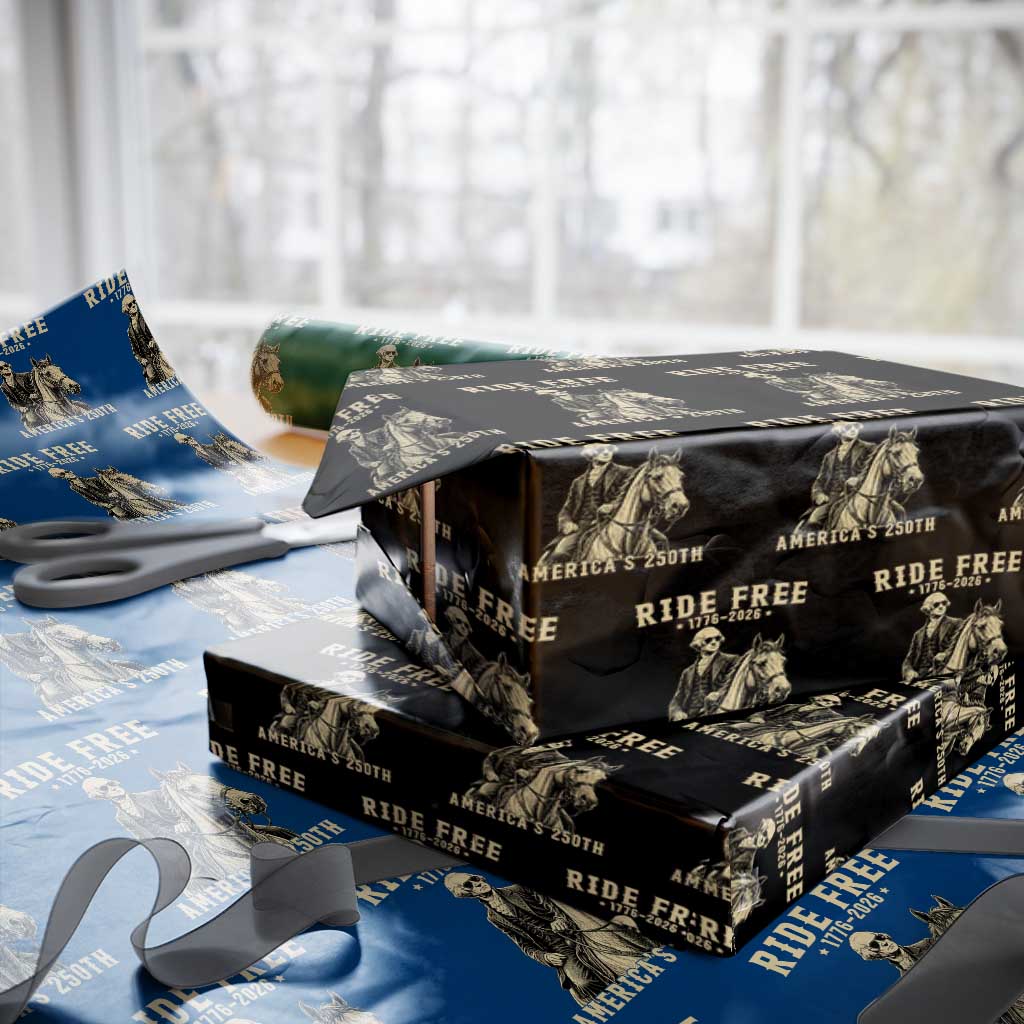 Ride Free 1776-2026 George Washington on Horseback Graphic Wrapping Paper Roll Vintage 250th Anniversary Semiquincentennial