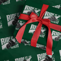 Ride It Like You Stole It Skeleton Biker Wrapping Paper Roll Vintage Motorcycle Rider