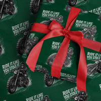 Ride It Like You Stole It Skeleton Rider Vintage Motorcycle Graphic Wrapping Paper Roll Biker Enthusiasts
