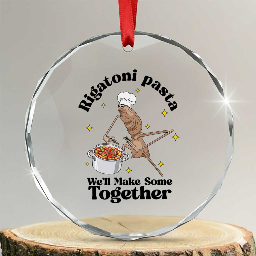 Rigatoni Pasta Chef Marcus The Worm Crystal Glass Ornament We'll Make Some Together Wholesome Weird Meme - Wonder Print Shop