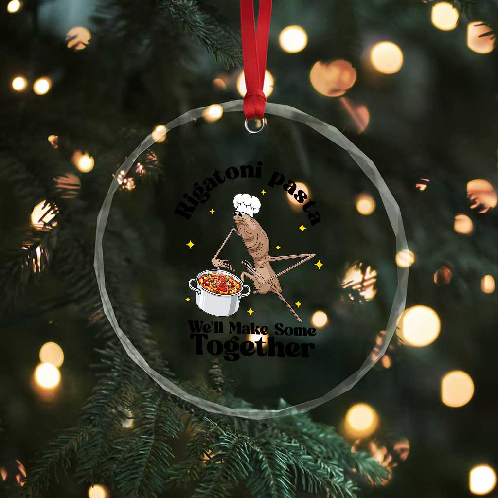 Rigatoni Pasta Chef Marcus The Worm Crystal Glass Ornament We'll Make Some Together Wholesome Weird Meme - Wonder Print Shop