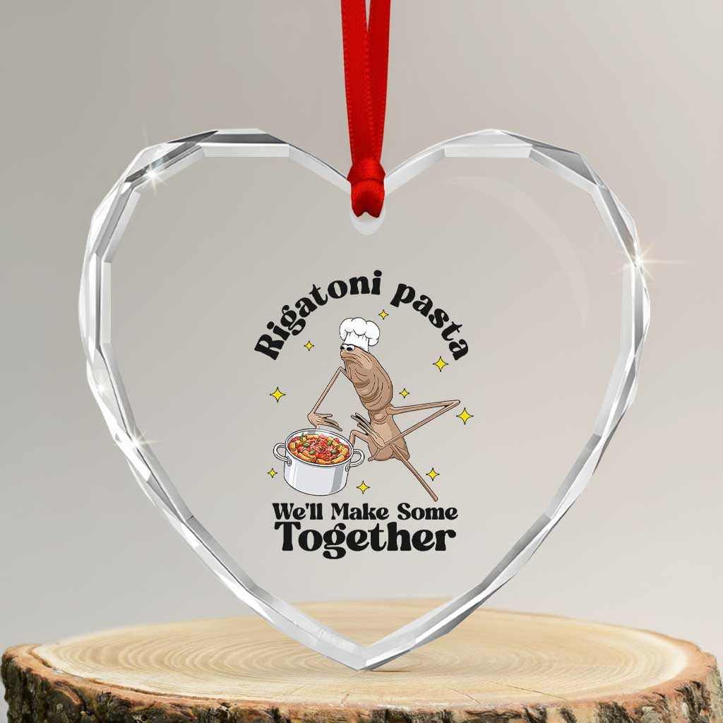 Rigatoni Pasta Chef Marcus The Worm Heart Crystal Glass Ornament We'll Make Some Together Wholesome Weird Meme - Wonder Print Shop