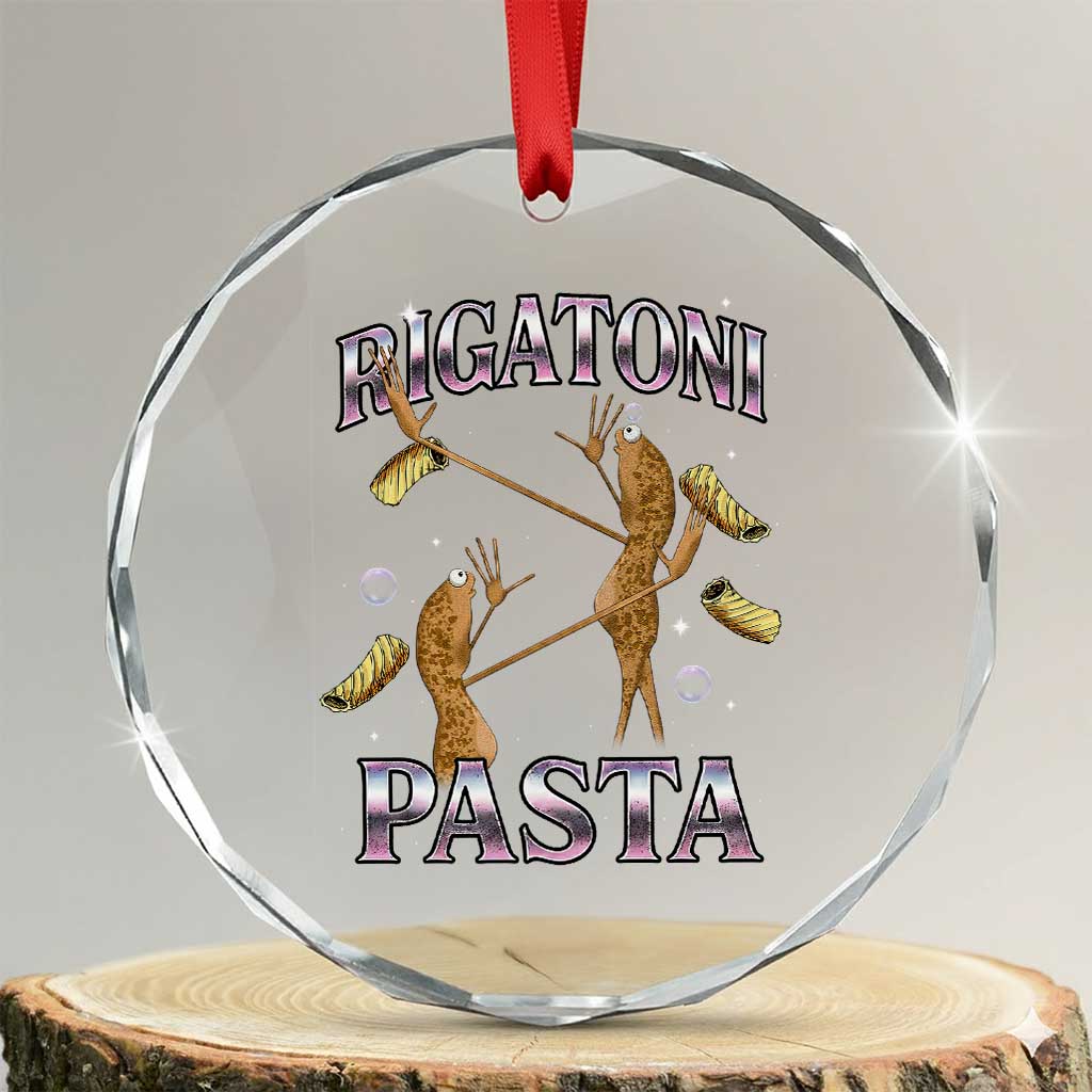 Rigatoni Pasta Lover Marcus The Worm Crystal Glass Ornament Retro 90s Bootleg Weird Meme Internet Humor - Wonder Print Shop