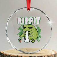 Rippit Frog Meme Crystal Glass Ornament Funny Stoner Bong Rip - Wonder Print Shop