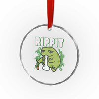 Rippit Frog Meme Crystal Glass Ornament Funny Stoner Bong Rip - Wonder Print Shop