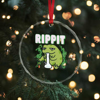 Rippit Frog Meme Crystal Glass Ornament Funny Stoner Bong Rip - Wonder Print Shop