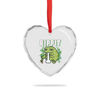 Rippit Frog Meme Heart Crystal Glass Ornament Funny Stoner Bong Rip - Wonder Print Shop