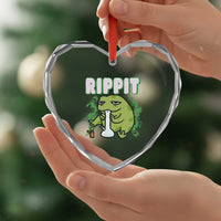 Rippit Frog Meme Heart Crystal Glass Ornament Funny Stoner Bong Rip - Wonder Print Shop