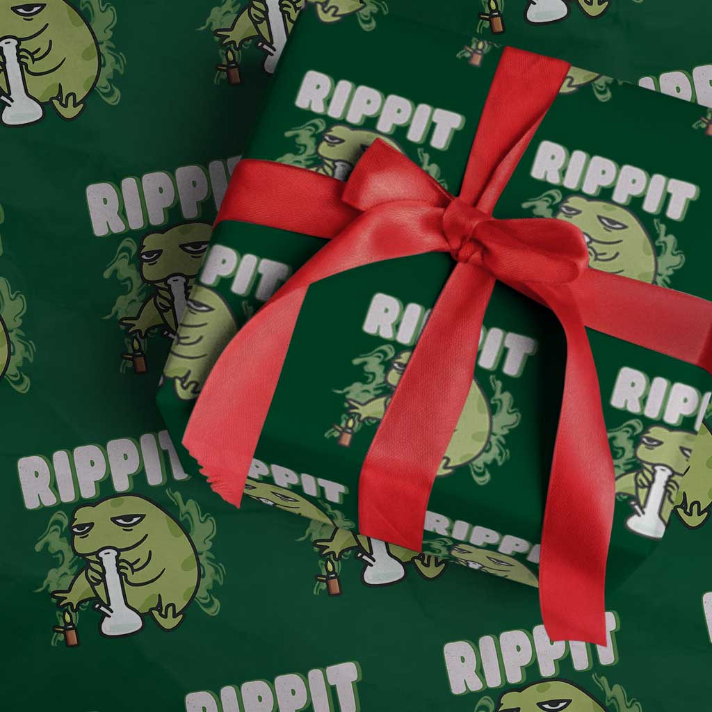 Rippit Frog Meme Wrapping Paper Roll Funny Stoner Bong Rip - Wonder Print Shop