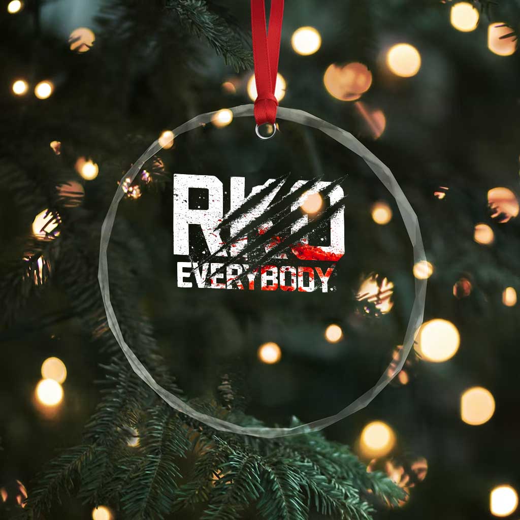 RKO Everybody Crystal Glass Ornament Grunge Blood Stained Scratch Mark