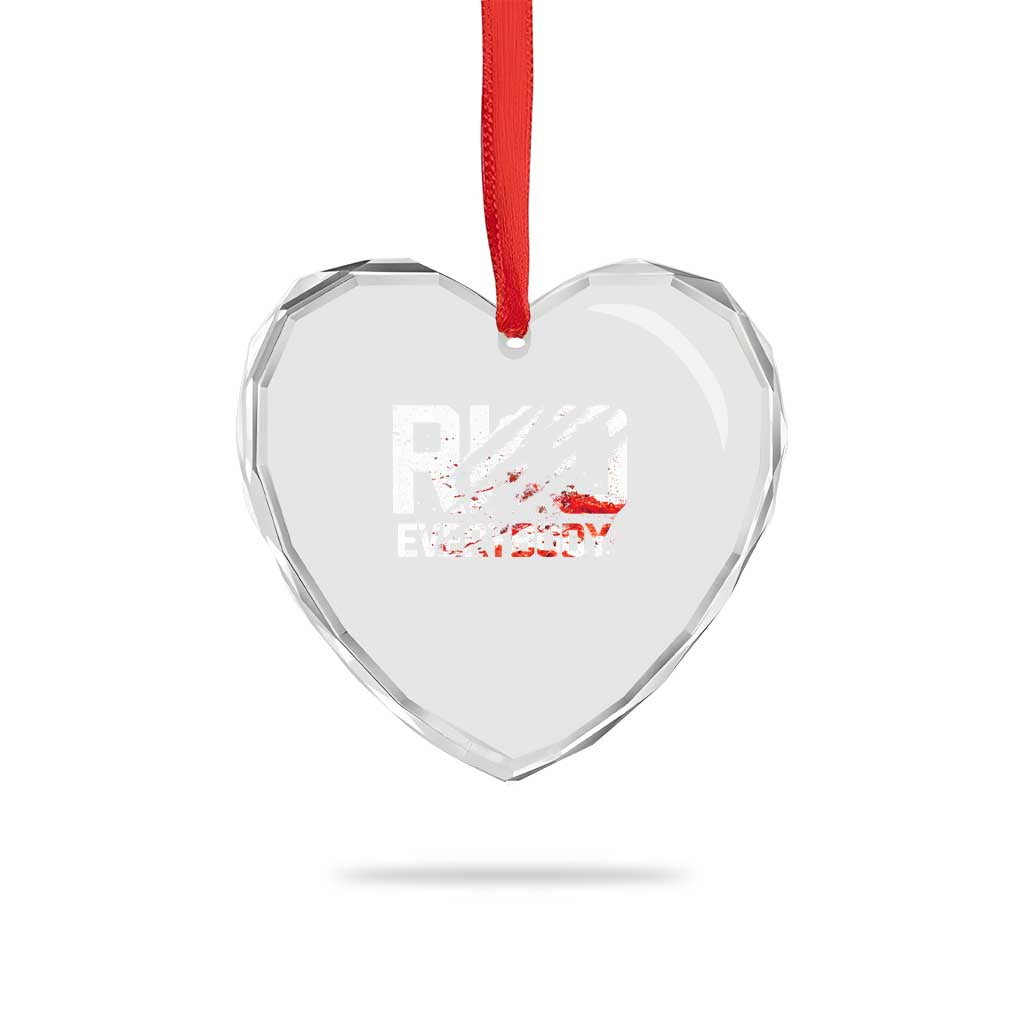 RKO Everybody Heart Crystal Glass Ornament Grunge Blood Stained Scratch Mark
