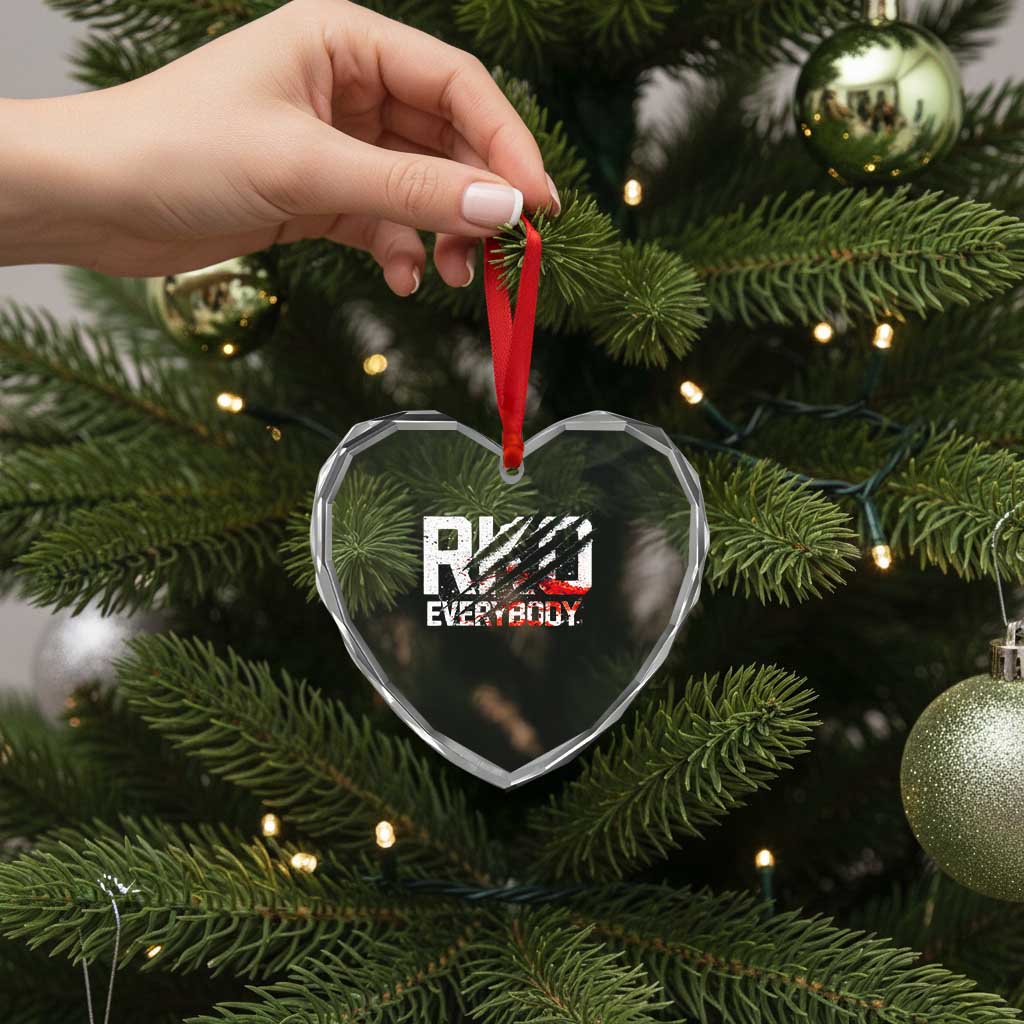 RKO Everybody Heart Crystal Glass Ornament Grunge Blood Stained Scratch Mark
