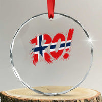 Ro Norway Viking Norwegian Flag Nordic Pride Crystal Glass Ornament