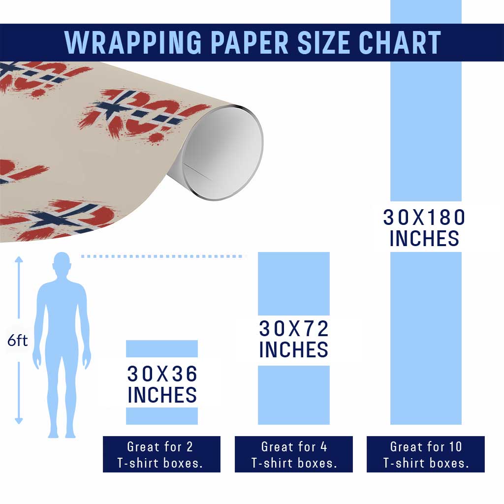 Ro Norway Viking Norwegian Flag Nordic Pride Wrapping Paper Roll