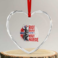 Ro Ro Norge Norway Flag Heart Crystal Glass Ornament Cool Norwegian Viking