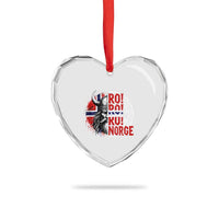 Ro Ro Norge Norway Flag Heart Crystal Glass Ornament Cool Norwegian Viking