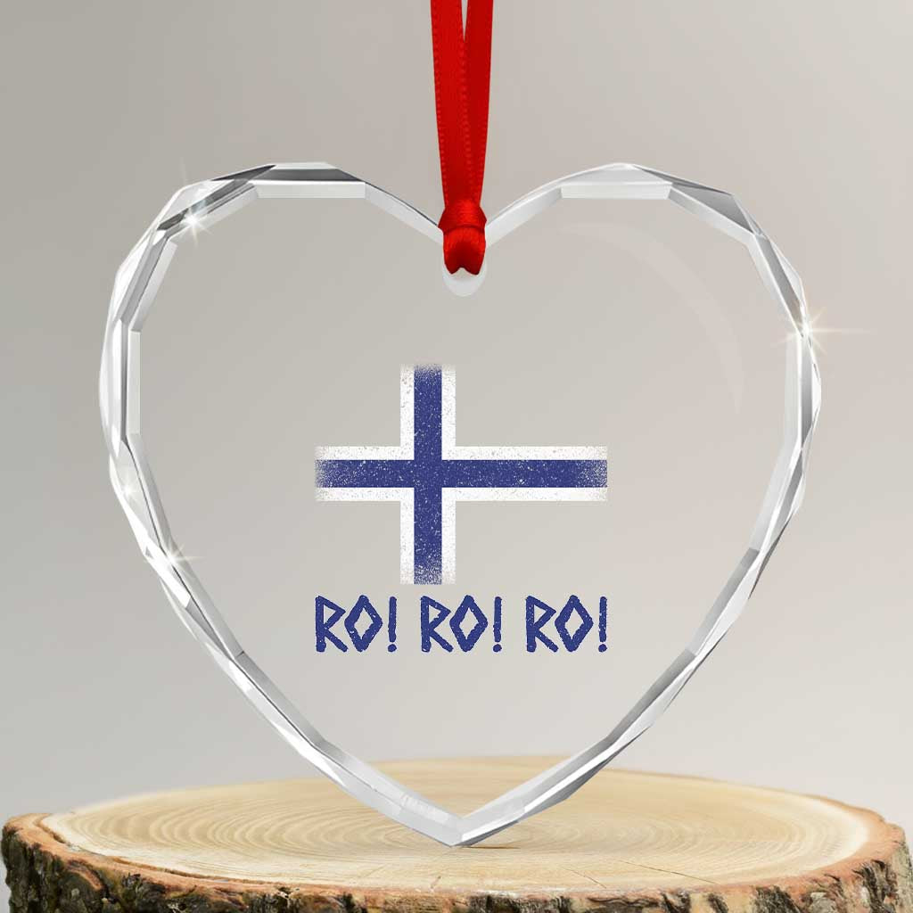 Ro Ro Norge Norway Norwegian Flag Heart Crystal Glass Ornament