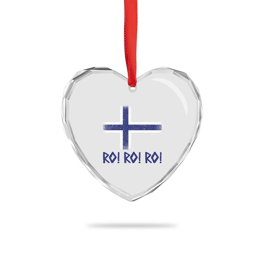 Ro Ro Norge Norway Norwegian Flag Heart Crystal Glass Ornament