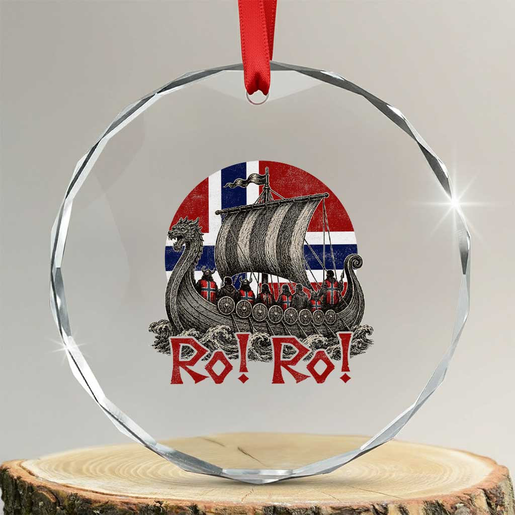 Ro Ro Norway Crystal Glass Ornament Norwegian Viking Row Longship Norge Football Fan