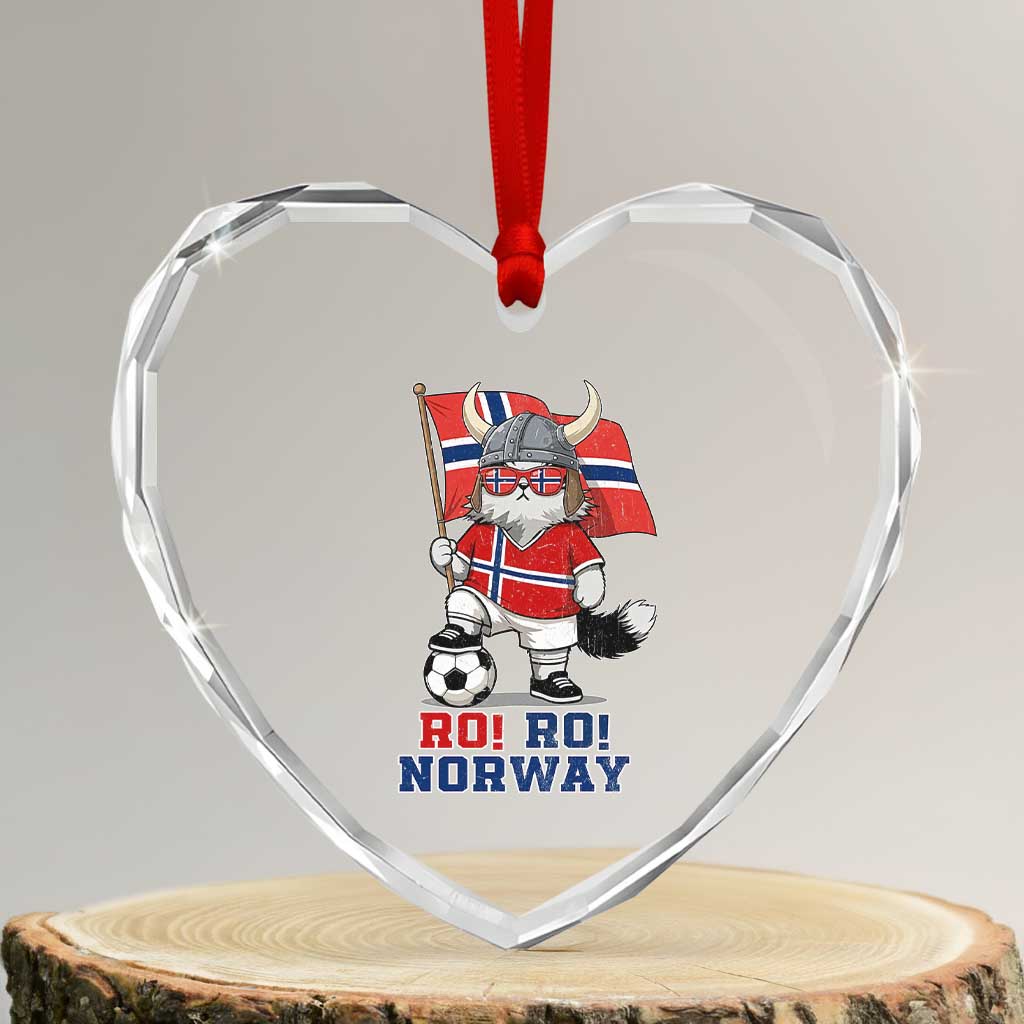 Ro Ro Norway Heart Crystal Glass Ornament Norwegian Pride Cat Lover Norway Flag Gift