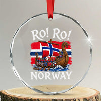 Ro Ro Norway Viking Row Crystal Glass Ornament Norwegian Flag Longship for Norge Football Fan