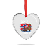 Ro Ro Norway Viking Row Heart Crystal Glass Ornament Norwegian Flag Longship for Norge Football Fan