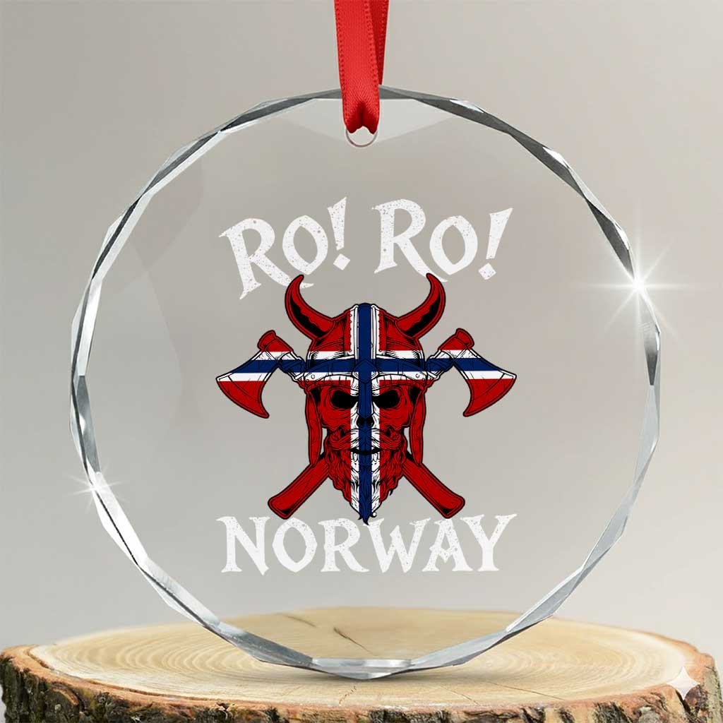 Ro Ro Norwegian Viking Blood Skull Norway Flag Pride Crystal Glass Ornament