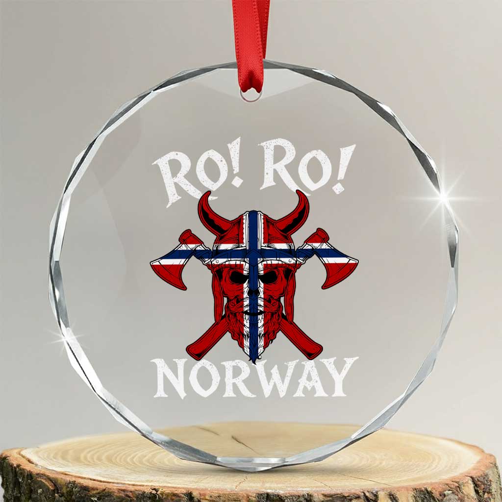 Ro Ro Norwegian Viking Blood Skull Norway Flag Pride Crystal Glass Ornament TS14