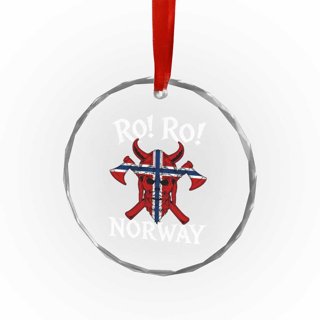 Ro Ro Norwegian Viking Blood Skull Norway Flag Pride Crystal Glass Ornament