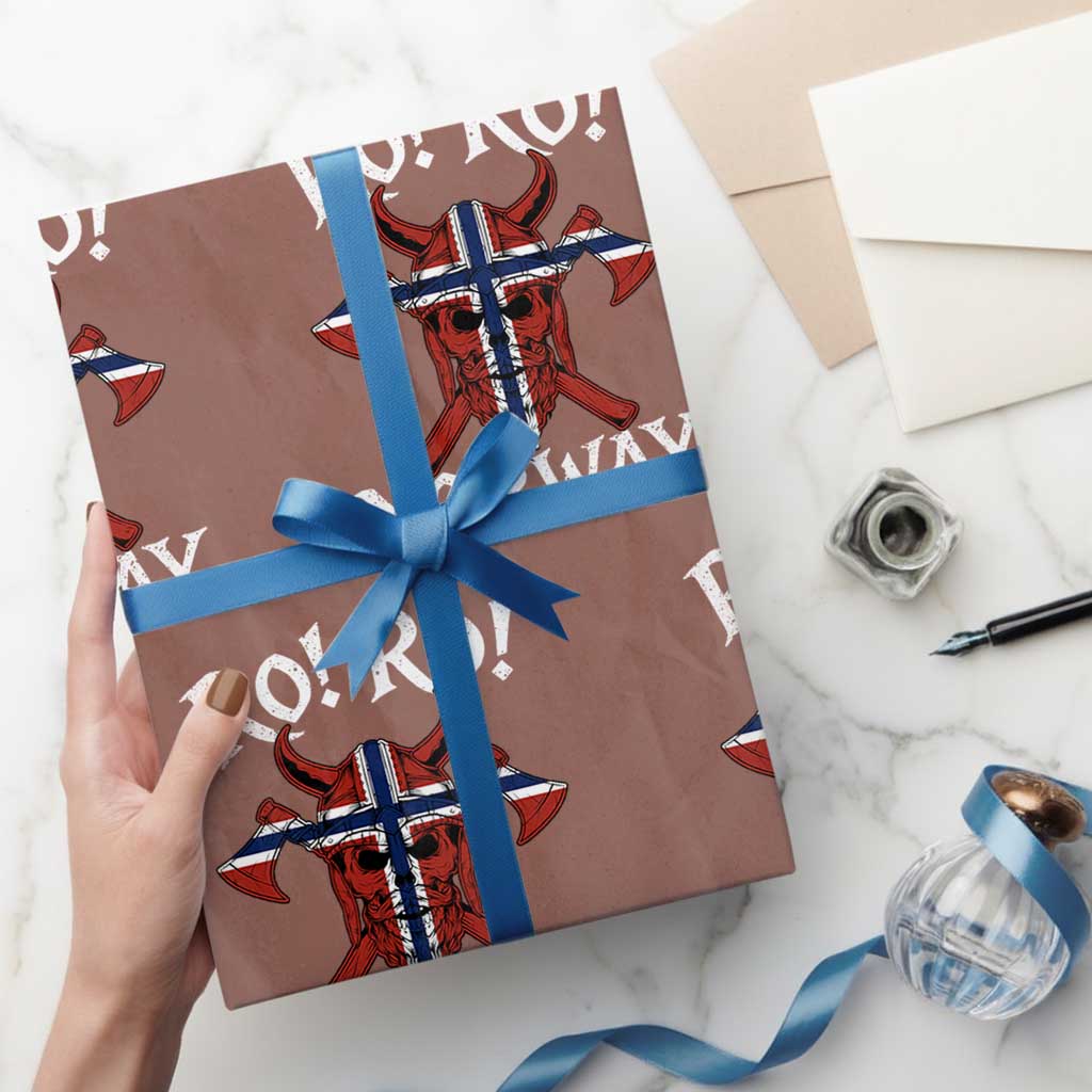 Ro Ro Norwegian Viking Blood Skull Norway Flag Pride Wrapping Paper Roll