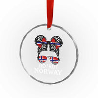 Ro Ro Norwegian Viking Ship Messy Bun Girl Crystal Glass Ornament