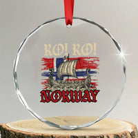 Ro Ro Norwegian Viking Ship Norway Flag Crystal Glass Ornament