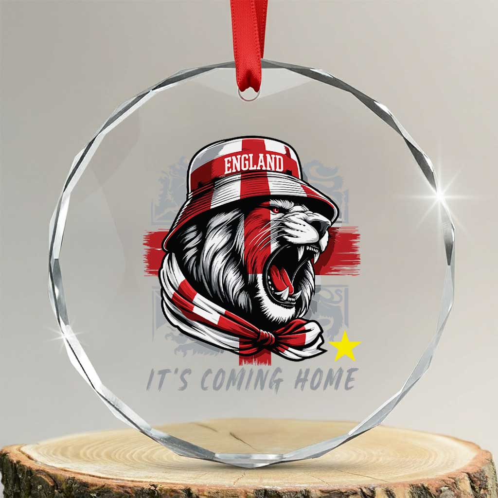 Roaring Lions England Football Pride Crystal Glass Ornament Retro Patriotic Soccer British Football Fans