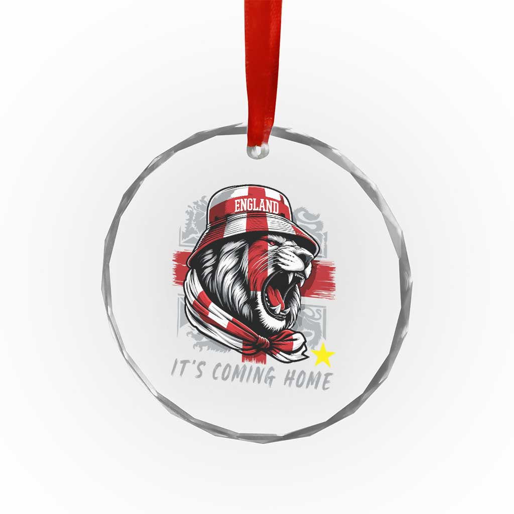 Roaring Lions England Football Pride Crystal Glass Ornament Retro Patriotic Soccer British Football Fans