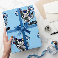 Roaring Scottish Lion Crest Wrapping Paper Roll Thistle Scotland Flag Emblem for Brave Highlanders - Wonder Print Shop