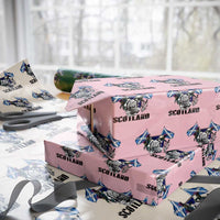 Roaring Scottish Lion Crest Wrapping Paper Roll Thistle Scotland Flag Emblem for Brave Highlanders - Wonder Print Shop